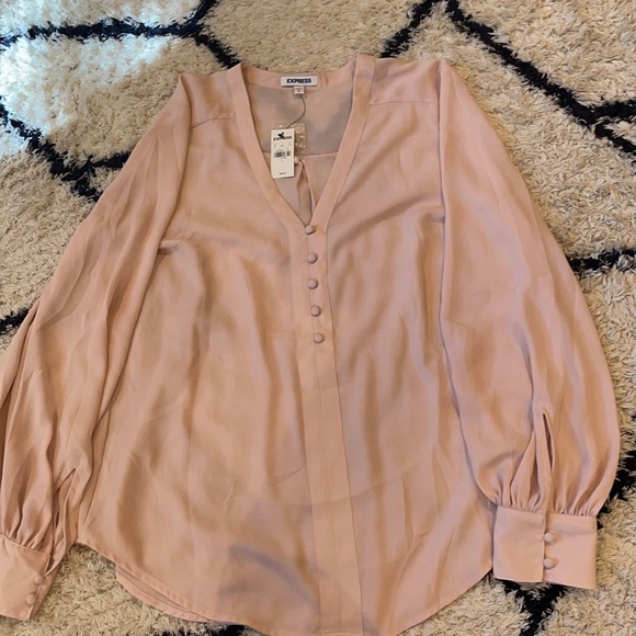 Express Tops - Express, Portofino long sleeve top, pale pink, new with tags, Size L